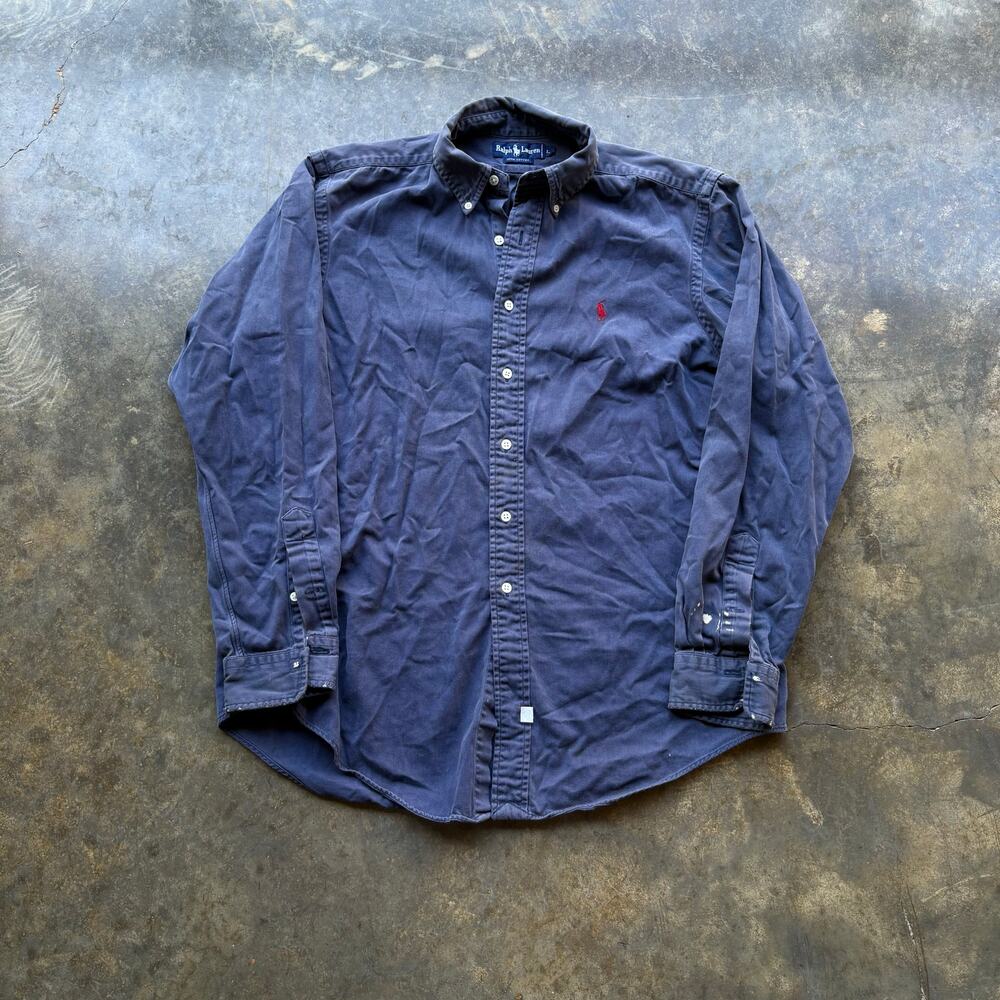 Vintage 90s Faded Polo Ralph Lauren Cotton‎ Shirt